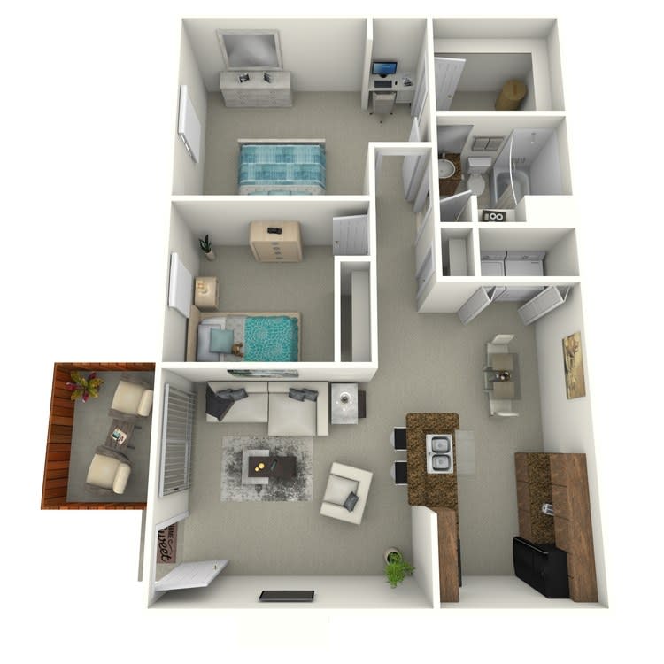 Silvertree at Little Turtle Apartments two bedroom floor plan image - Westerville, OH